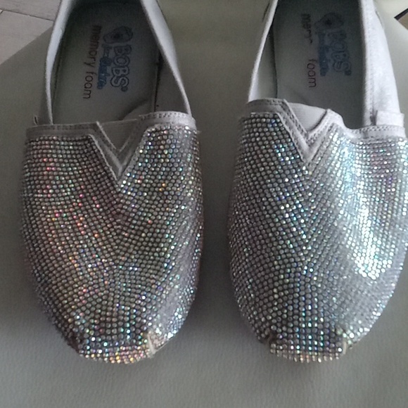 BOBS from Skechers Shoes - BOBS from Skechers Sparkling Silver Flats